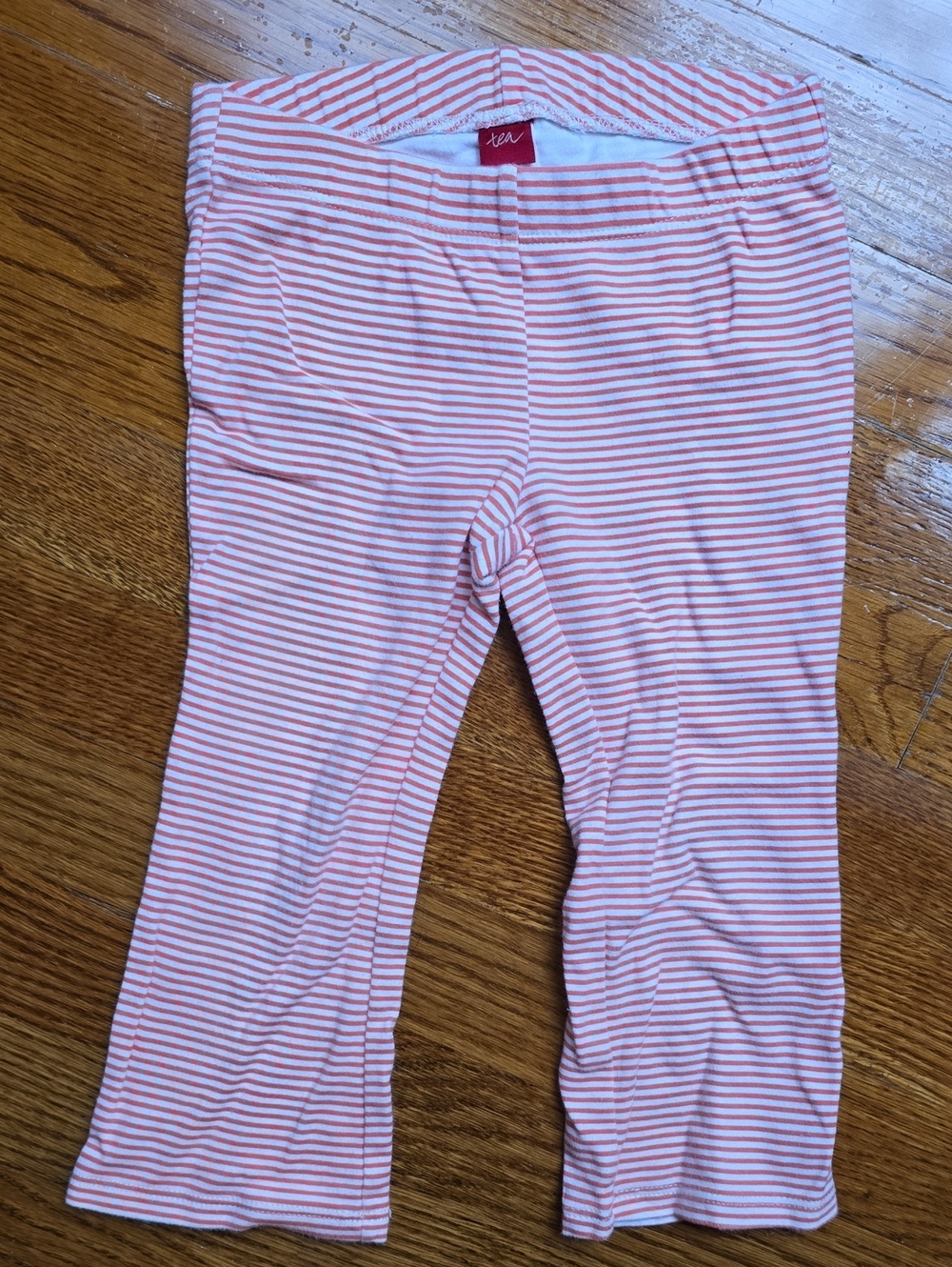 Tea Collection Orange / Pink and White Striped Girls' Leggings
